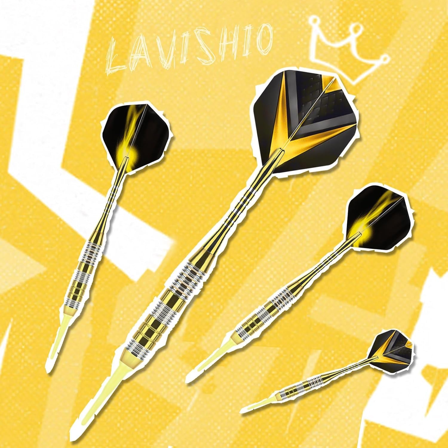 Dart Metal Tip Set 3 Aluminum Dart Shafts Steel Tip Dart Set Professional Darts Steel Tip Set + Extra 3 Dart Flights 3 Replace Plastic Shafts