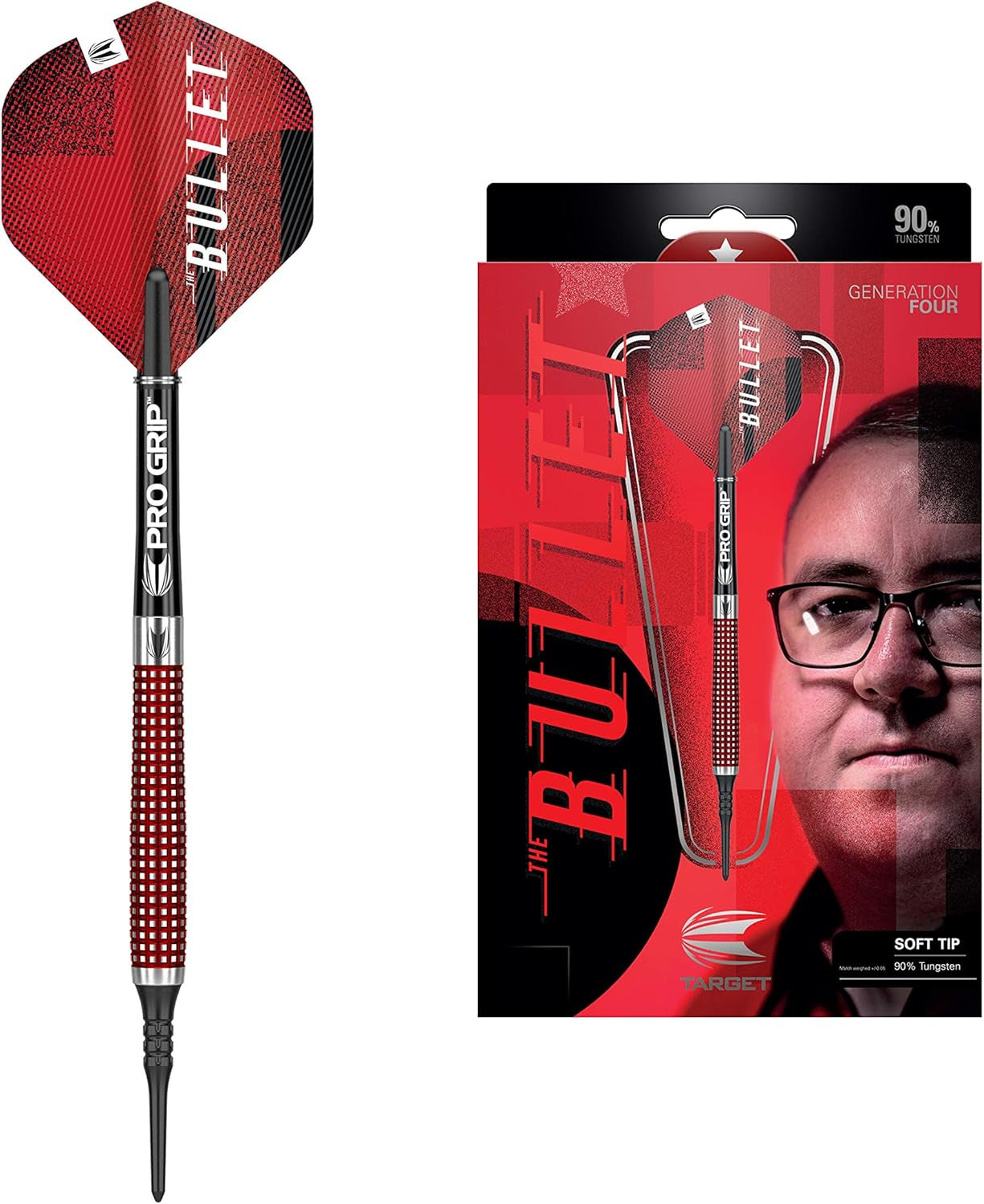 Adrian Lewis Black Edition 90% Tungsten Soft Tip Darts Set