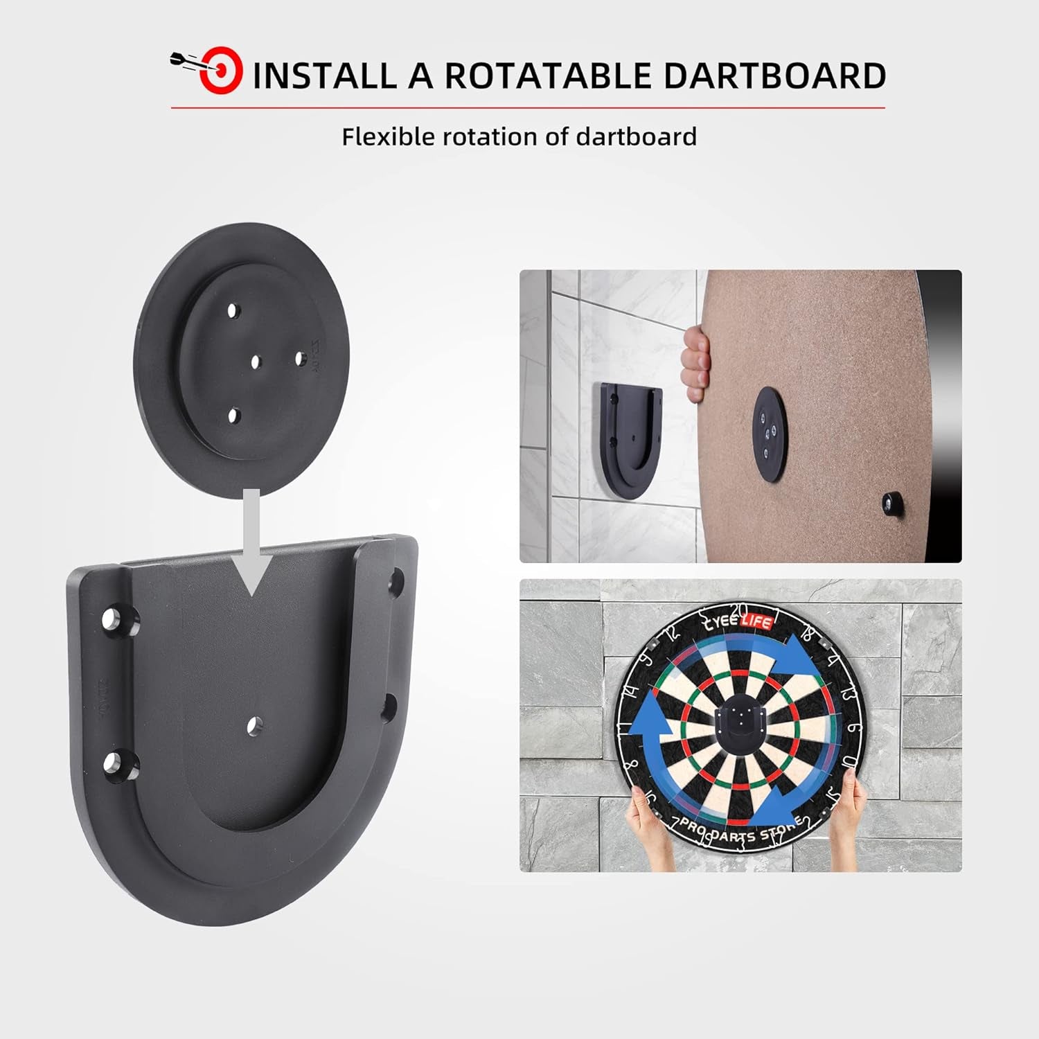 Dartboard Bracket Hanging Dartboards Professional,Dart Board Accessories,Black