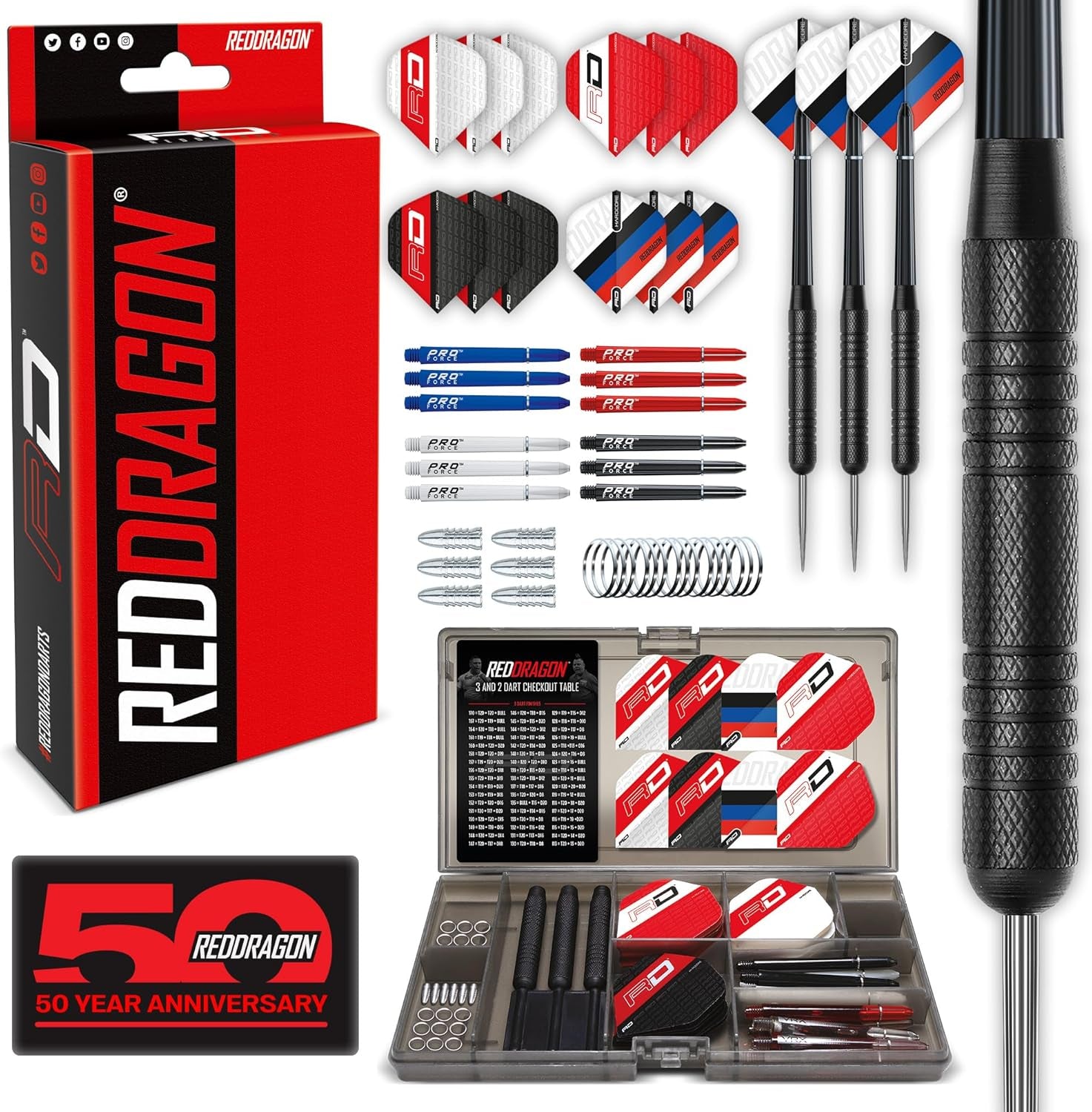 Ultimate 50 Piece Darts Set, Peter Wright Snakebite and Gerwyn Price
