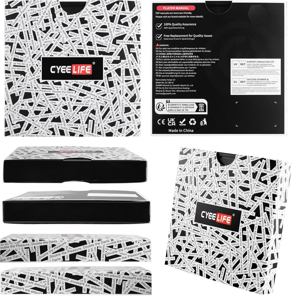 Wall Mounted Darts Holder/Stand,Dart Case Displays 6 Set of Steel/Soft Tip Darts,Compatible with All Sisal & Electronic Dartboards, Surrounds & Cabinets