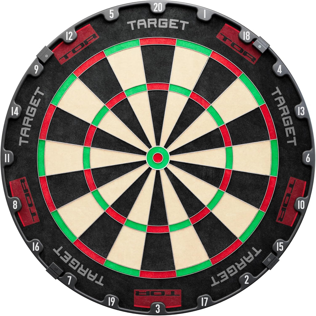 TOR Dartboard, Steel Tip Dart Board | Competition Standard Steel Tip Dartboards with Fixing Kit, Modern Rotational Number Ring, Premium Madagascan Sisal, Stainless Steel Thin Wire System