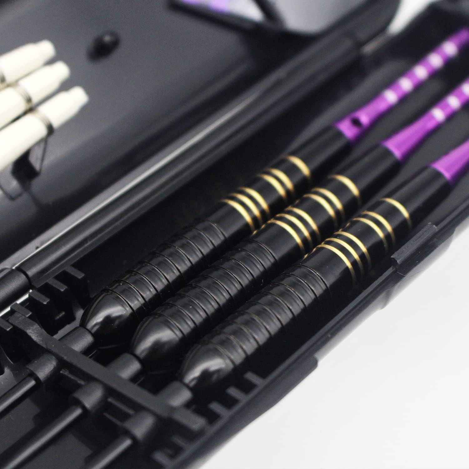 Steel Tip Darts 3 Pack 23 Grams Professional Darts Metal Tip Set with Brass Barrels Aluminum Shafts Extra 3 PVC Dart Shafts 8 Flight Protectors 12 Rubber O-Rings Dart Storage Case