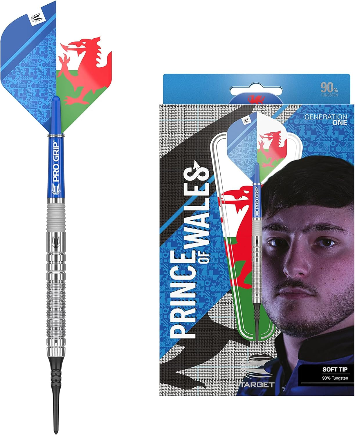 Adrian Lewis Black Edition 90% Tungsten Soft Tip Darts Set