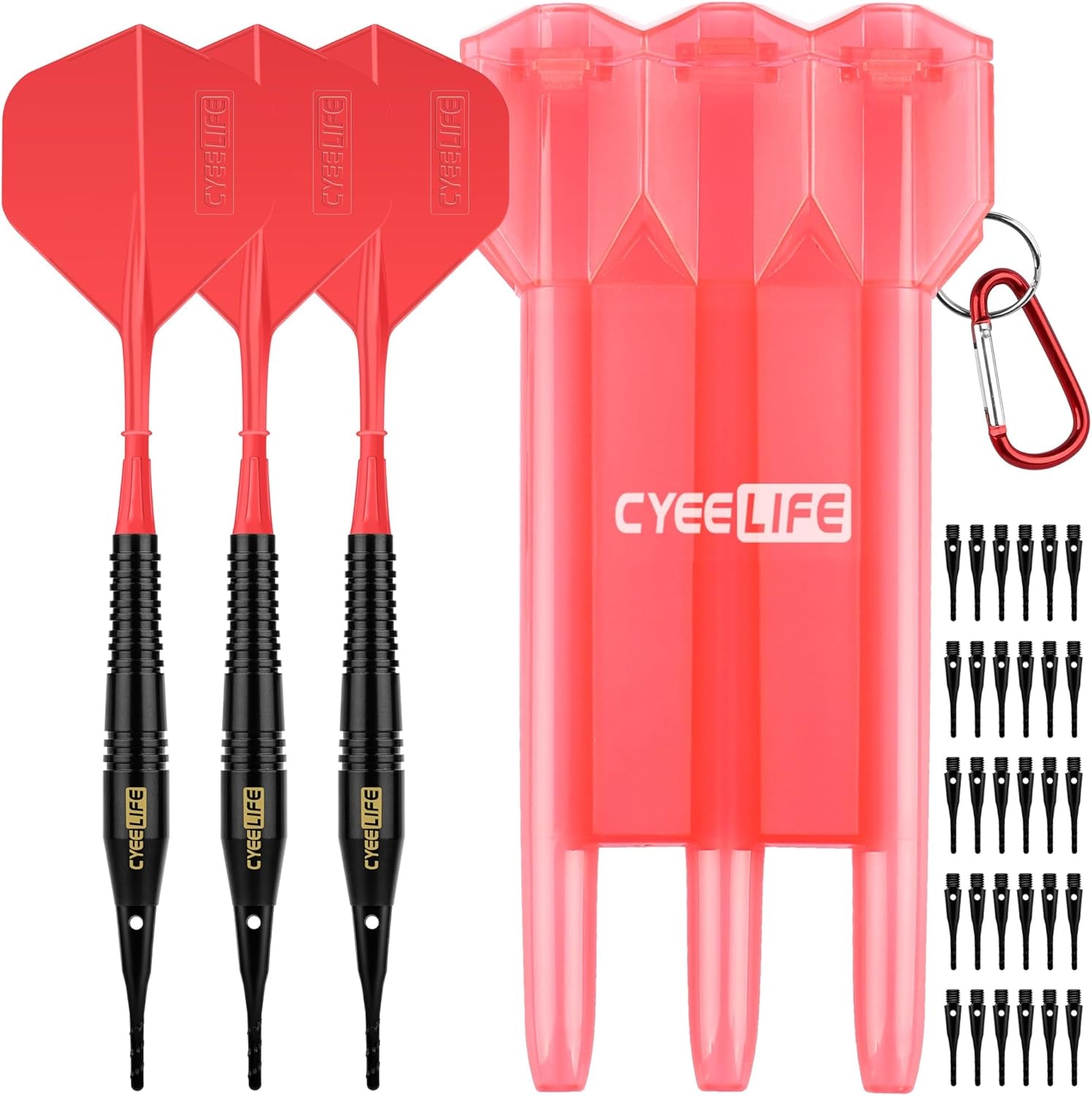 18g Soft Tip Darts with Carrying case and Extra Points,Professional Plastic Darts Set