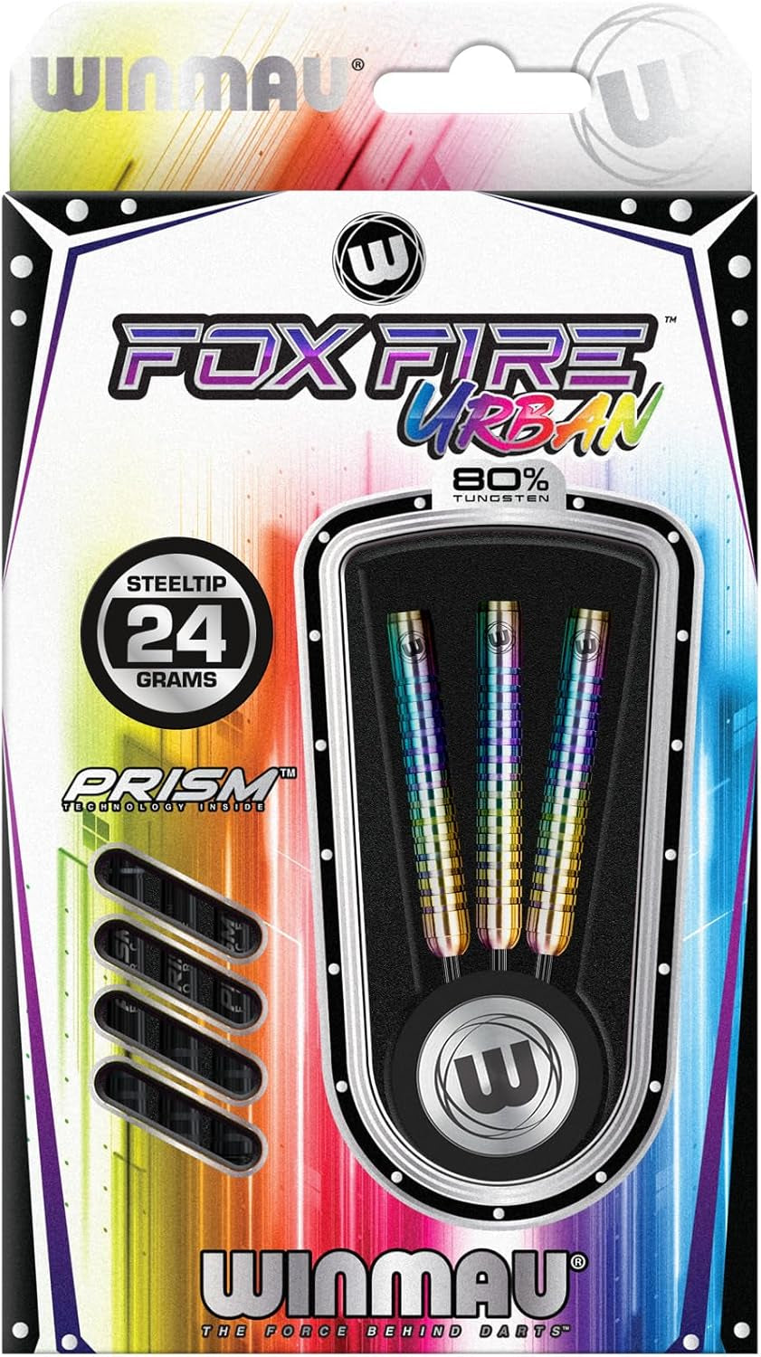 Foxfire Urban Professional Tungsten Darts Set with Flights and Stems (Shafts)