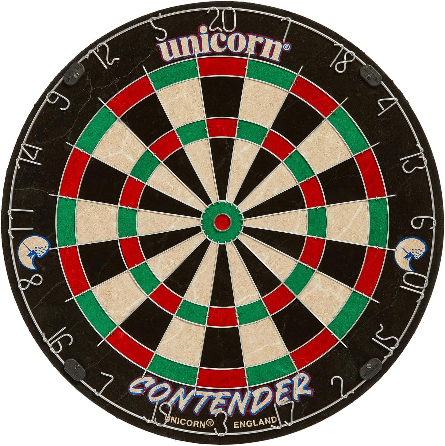 Easy Score Dartboard Darts Board | Contender Fun Learning Beginner Trainer | 2 x Bigger Trebles & Doubles | Competition Quality Sisal Bristle Board | Round Wire Spider