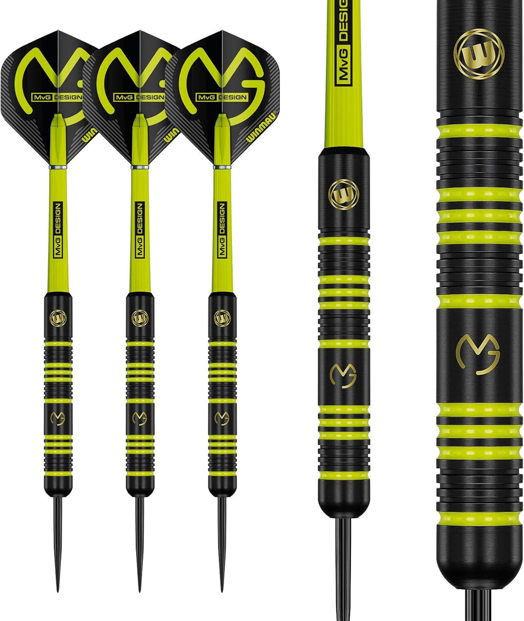 Michael Van Gerwen MvG Ambition Professional Brass Darts Set with Flights and Shafts Available in Steeltip and Softip