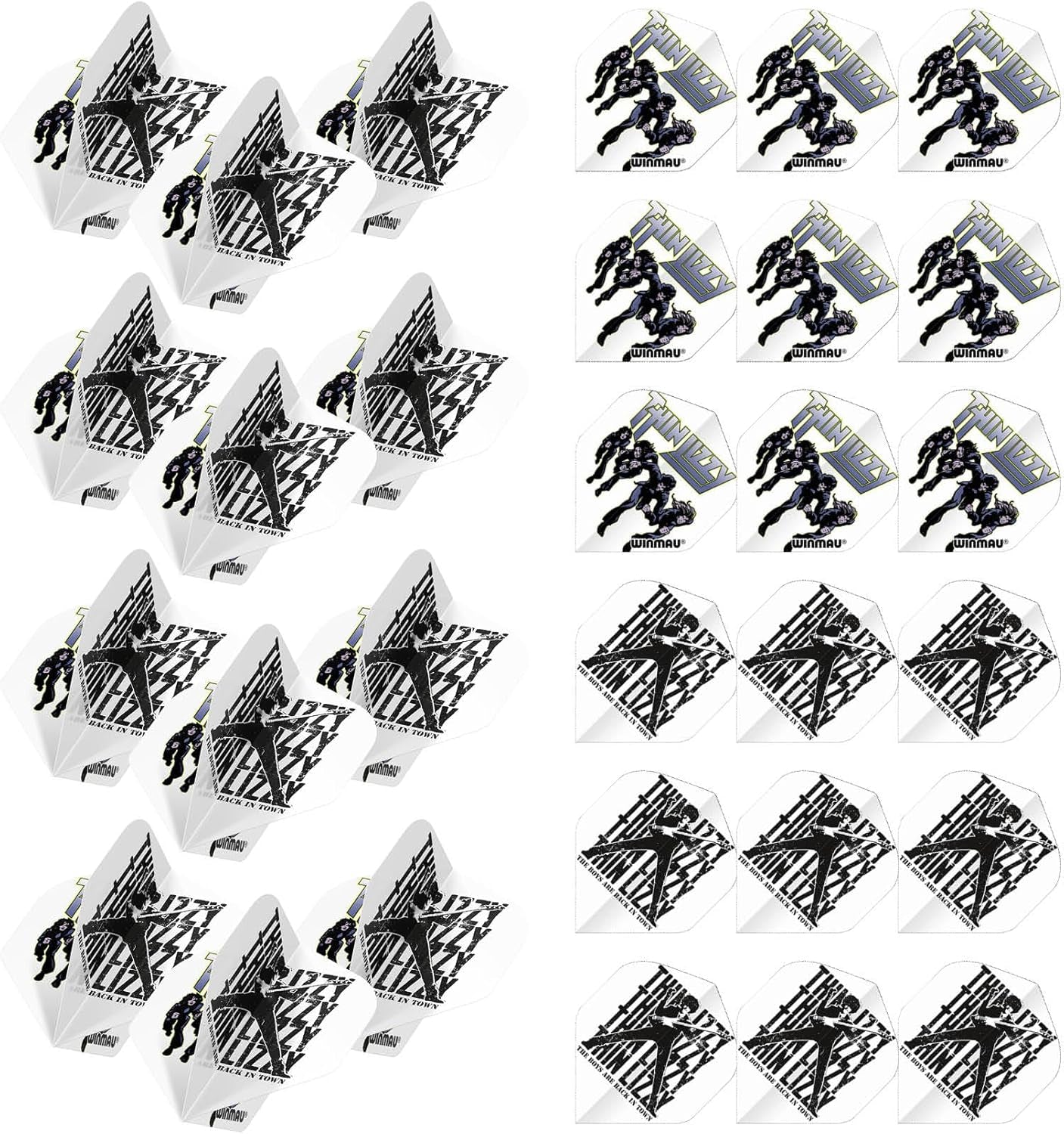 Rock Legends Dart Flights - 10 Sets Per Pack (Total 30 Dart Flights) Available in Varying Designs