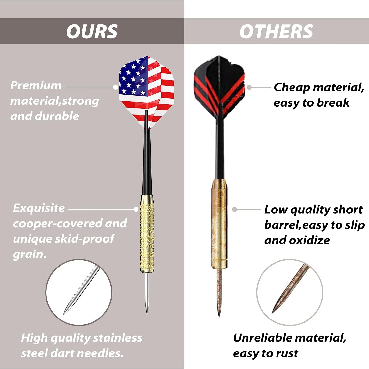 12 Pcs Steel Tip Darts, Professional 17g Metal Darts Set with 4 Style National Flag Flights and 3 Free PVC Darts Stems, Beginner or Professional Darts