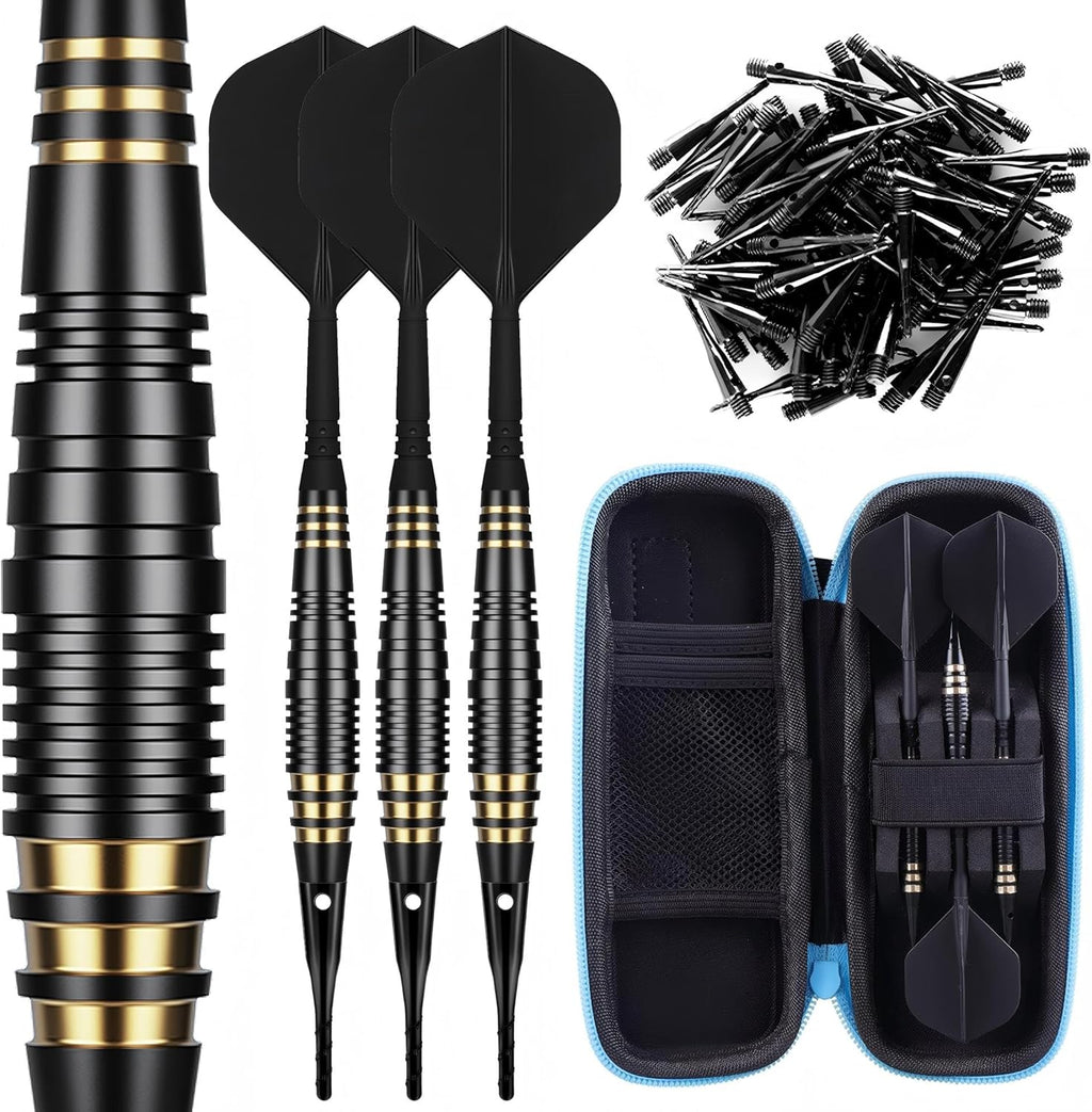 Professional Soft Tip Darts Set 18 Grams with 30 Extra Dart Tips and Gift storage box,Darts Plastic Tip