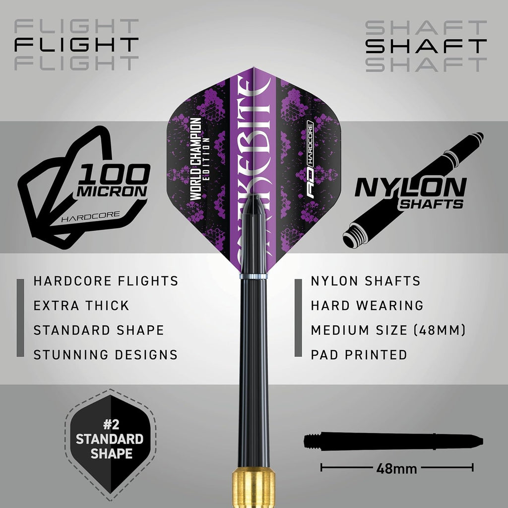 Peter Wright Snakebite World Champion 2020-21 Gram Brass Edition including Flights and Stems