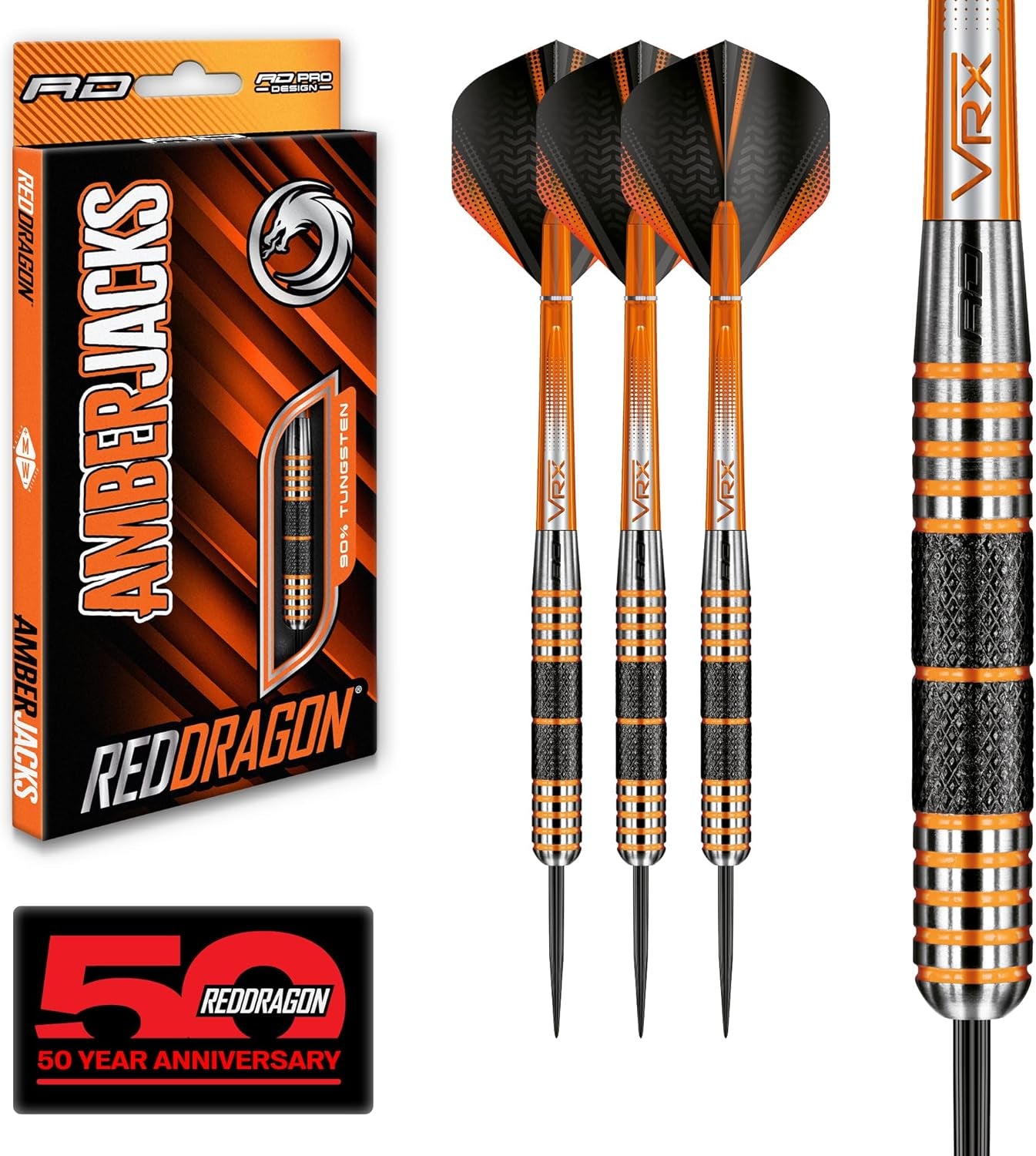 Amberjack Series Darts Set with Flights and Shafts (Stems)
