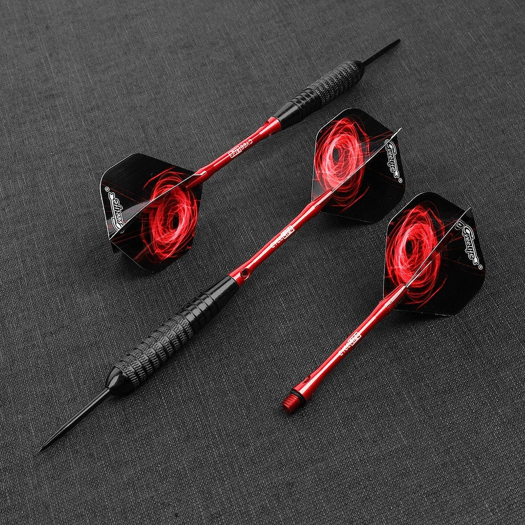 Steel tip Darts set 22/28g with Aluminium Shafts, 16 Protectors, Flights, Sharpener and Tool,12pcs For Beginner