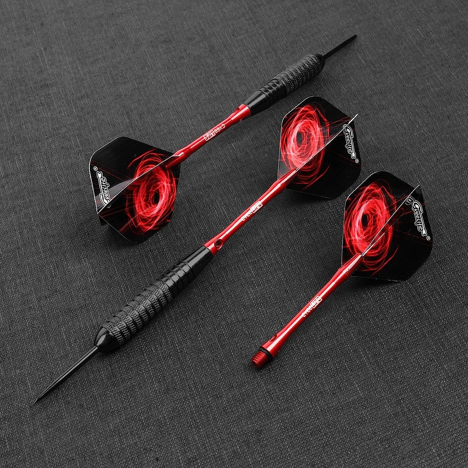 Steel tip Darts set 22/28g with Aluminium Shafts, 16 Protectors, Flights, Sharpener and Tool,12pcs For Beginner