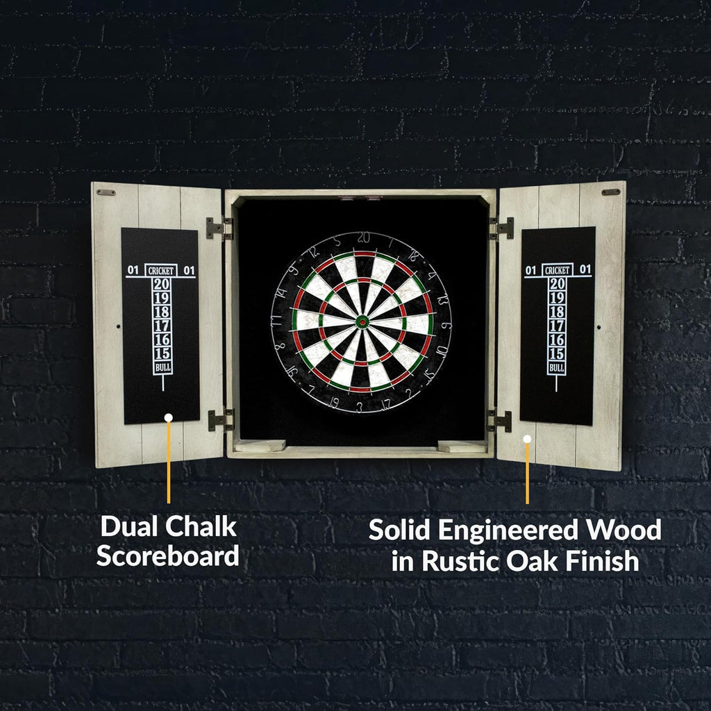 Drifter Solid Wood Dartboard & Cabinet Set