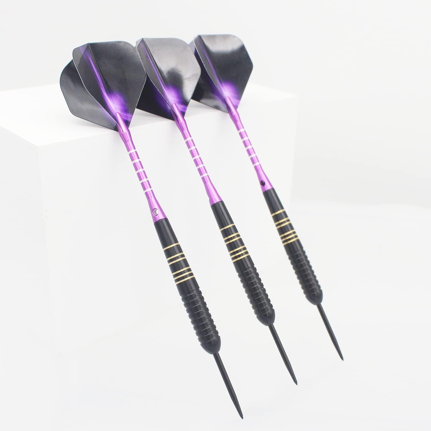 Steel Tip Darts 3 Pack 23 Grams Professional Darts Metal Tip Set with Brass Barrels Aluminum Shafts Extra 3 PVC Dart Shafts 8 Flight Protectors 12 Rubber O-Rings Dart Storage Case