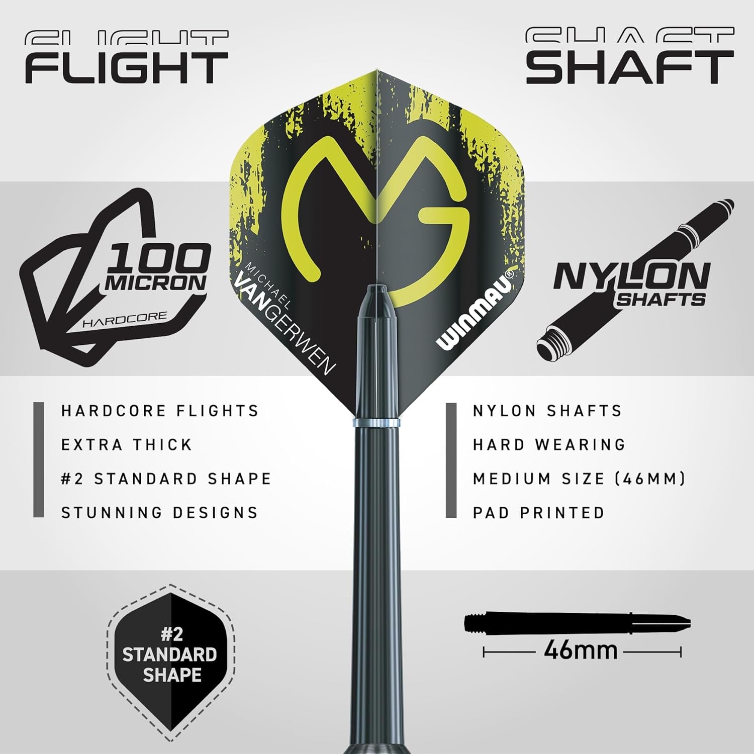 - Professional Player - Michael Van Gerwen MvG Gift Set - 50 Piece Professional Darts Set - Includes 4 Sets of Stems, 4 Sets of Flights and Accessories - 18g Soft Tip or 20g Steel Tip Dart