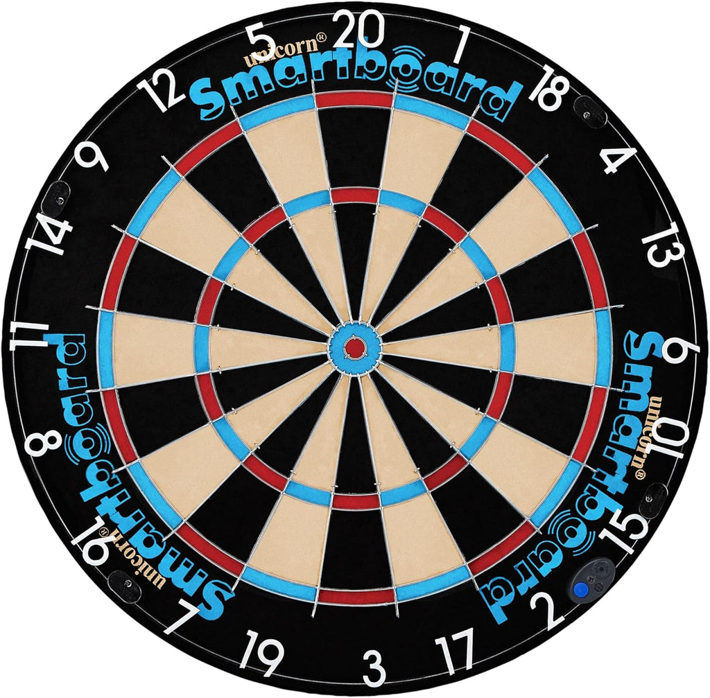 Electronic Dartboard | Smartboard | Traditional Sisal Bristle | Connects to Bluetooth Scorebuddy App | includes 6 Steel Tip Darts