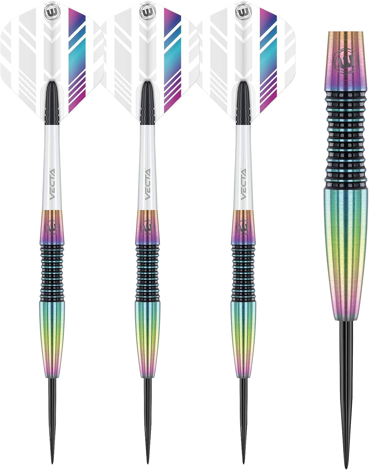 Elektra 90% Tungsten Darts with Prism Flights and Vecta Shafts (Stems) 22g-24g-26g weights available - Urban Grip - Match Weighed - Streamline Torpedo Profile