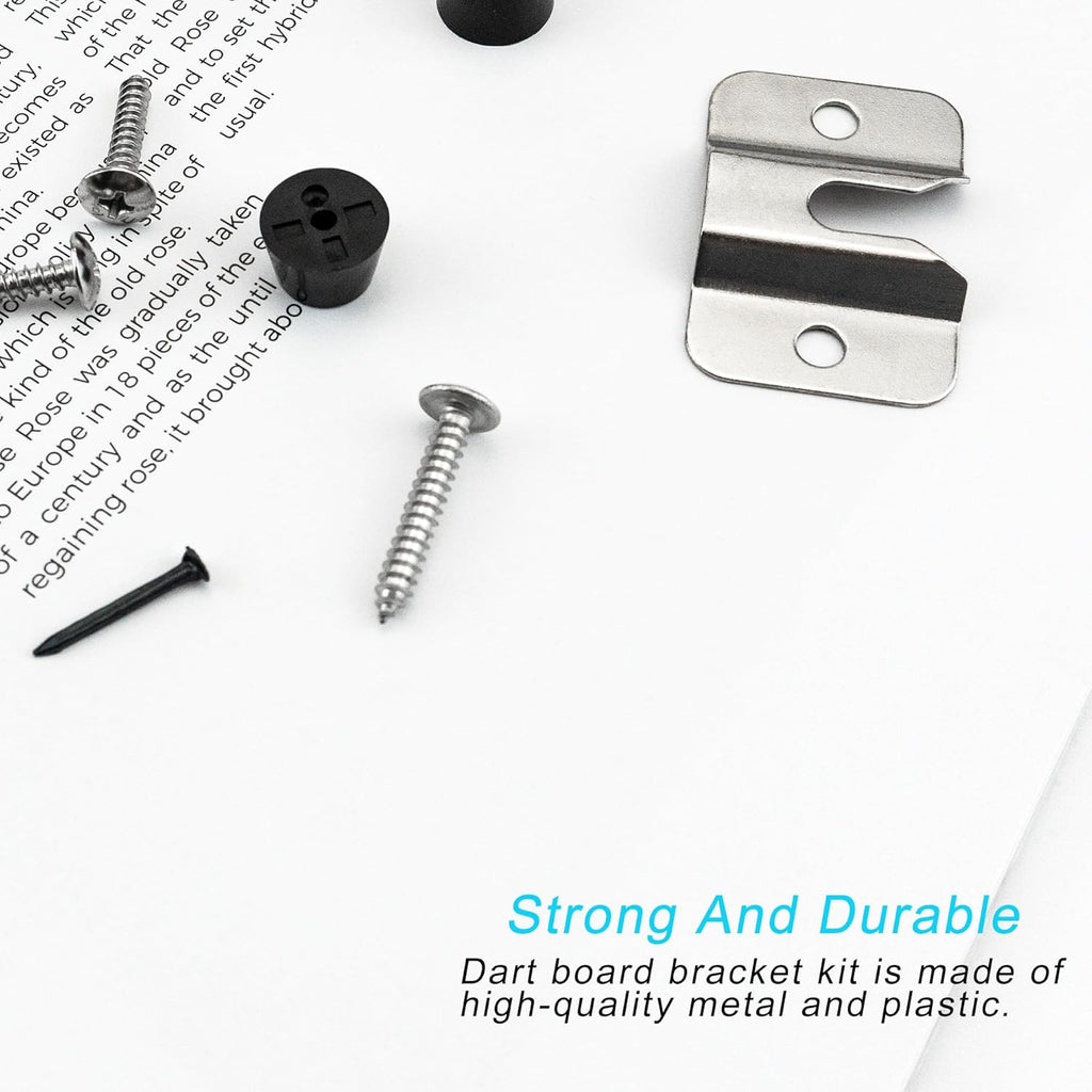 Portable Dartboard Mounting Bracket Kit, Includes Screws, Nails and Stabilisers Dart Board Hanging Kit Dart Board Hardware Wall Bracket for Hanging Dartboard