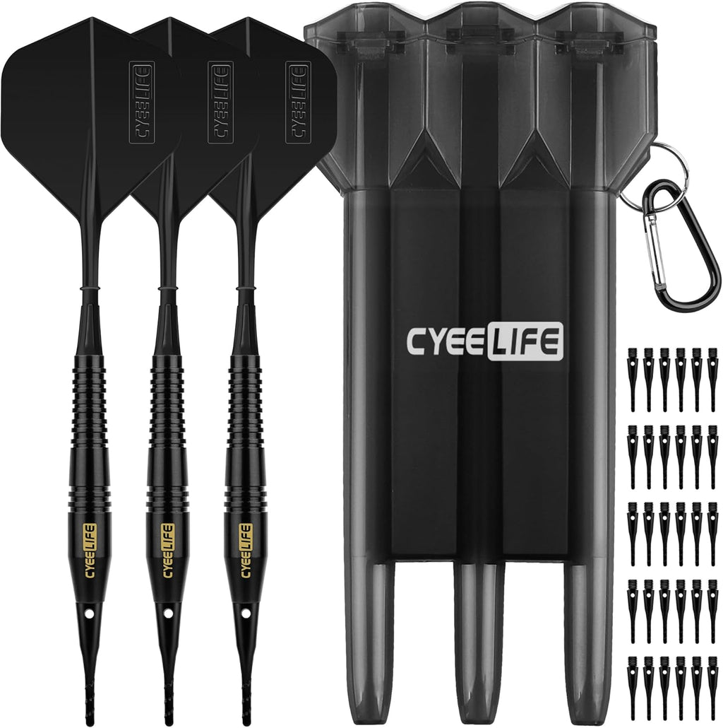 18g Soft Tip Darts with Carrying case and Extra Points,Professional Plastic Darts Set