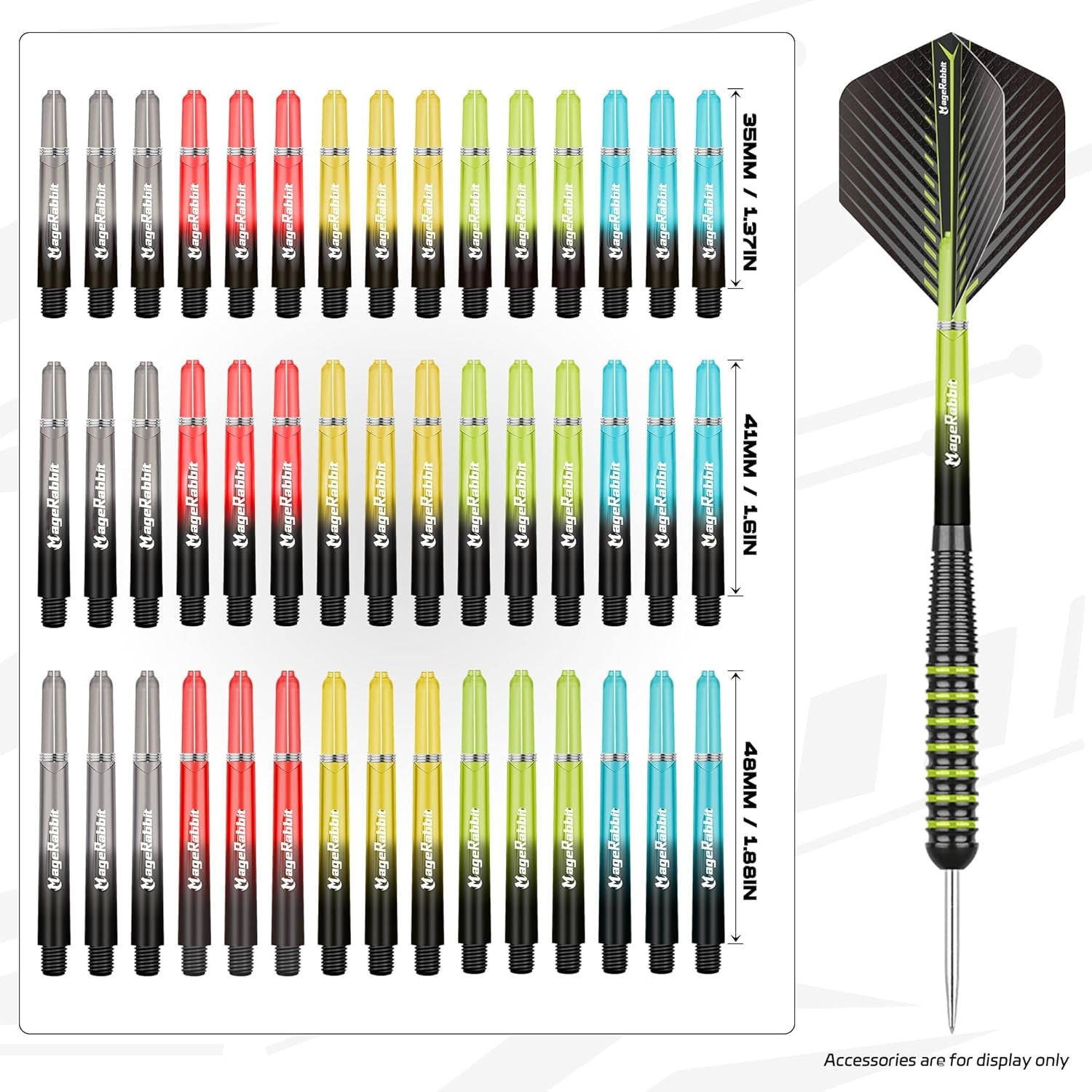 Dart-Zubehör-Set, 36 Dart-Flights, 45 Schäfte, Schärfer, Entferner, 50 Metallringe, 16 Flugschützer, insgesamt 11 Arten von Dart-Zubehör