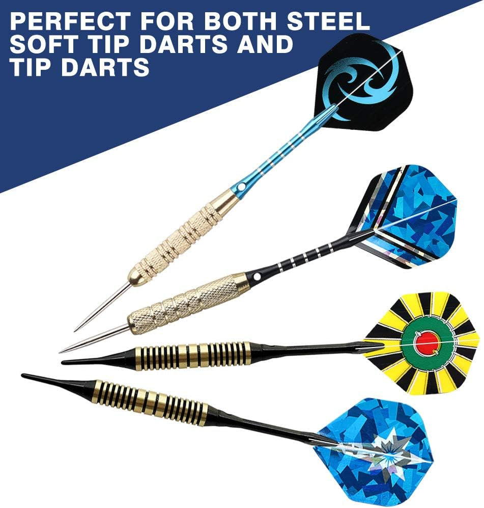 25 Sets/ 75 Pcs Wholesale Durable Polyester Dart Flights Sets 2D And 3D Bling Long Life Laser Aluminum Darts Flights