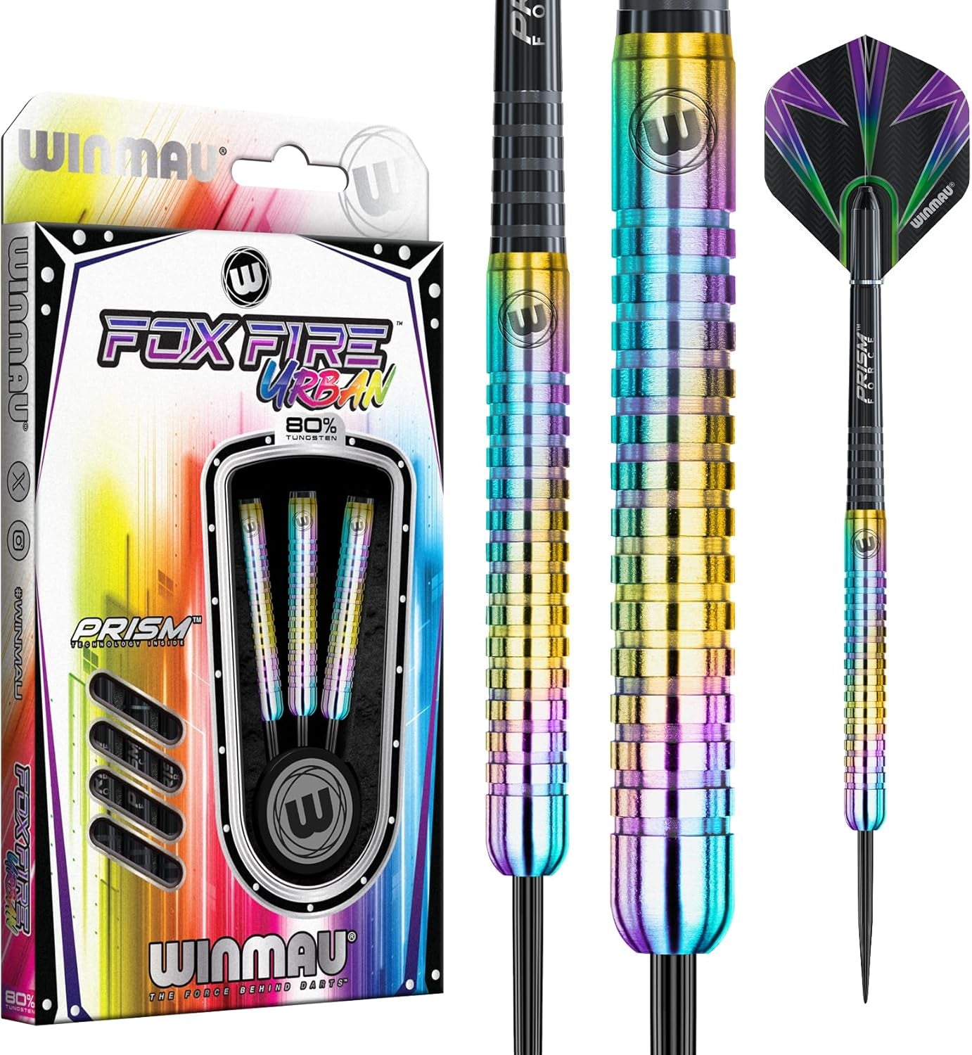 Foxfire Urban Professional Tungsten Darts Set with Flights and Stems (Shafts)