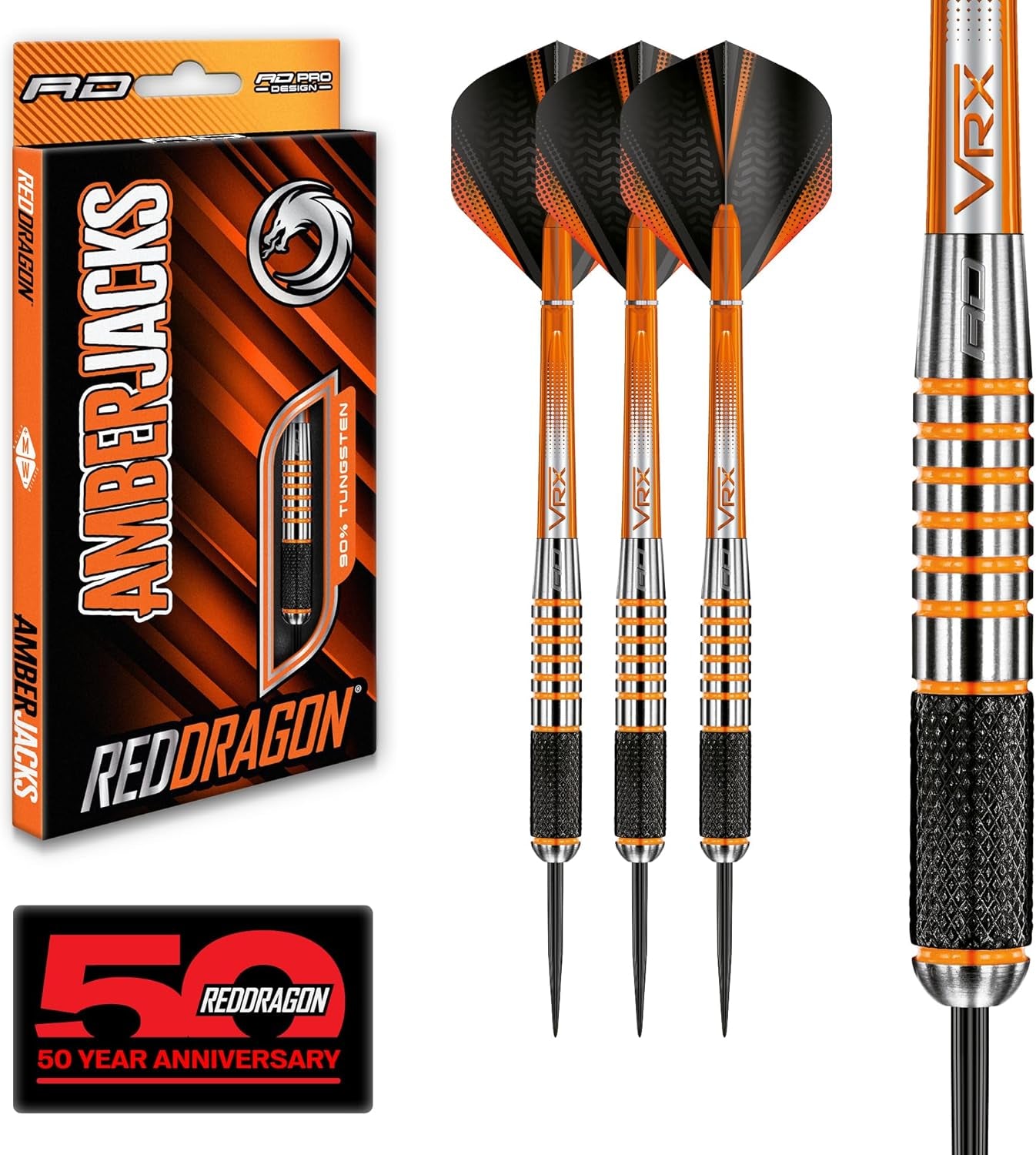 Amberjack Series Darts Set with Flights and Shafts (Stems)