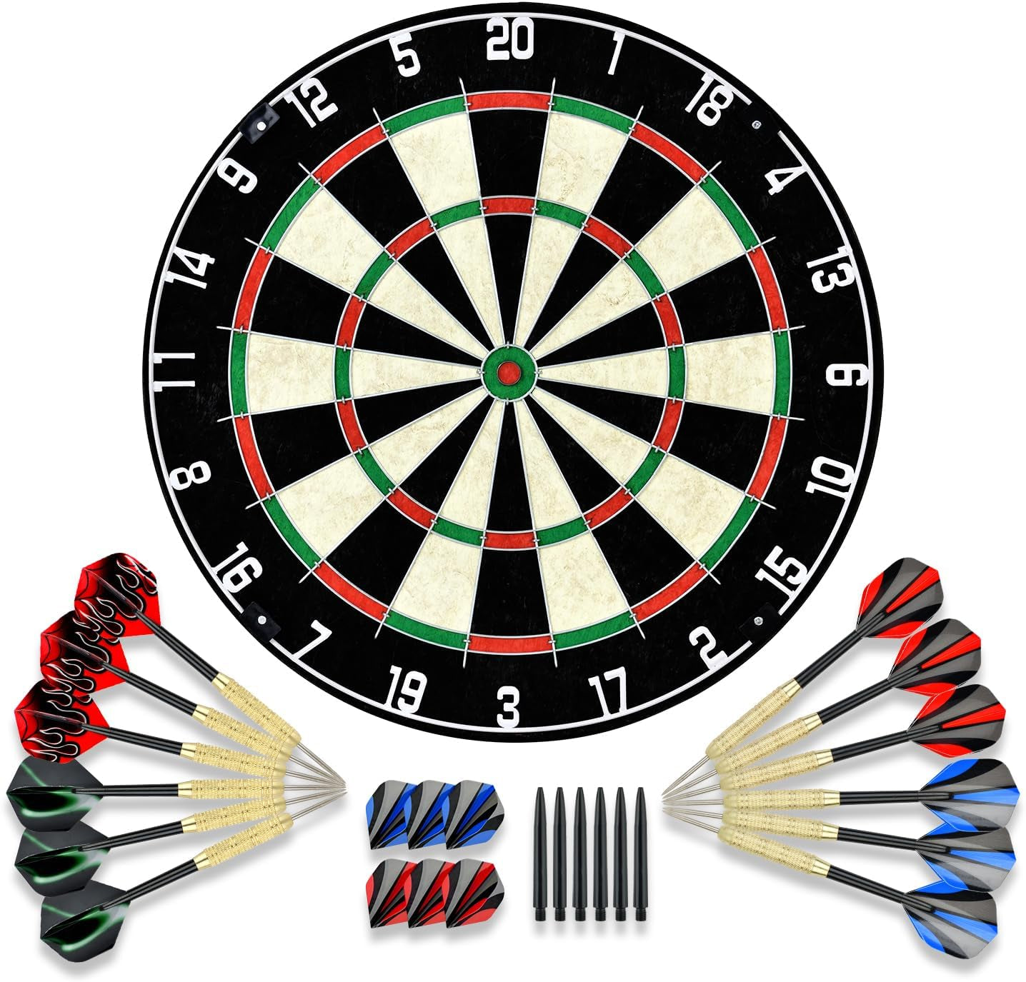 EVA Dartboard Surround Wall Protector, Sisal/Bristle Dartboard and 18g Steel Tip Darts Set Optional