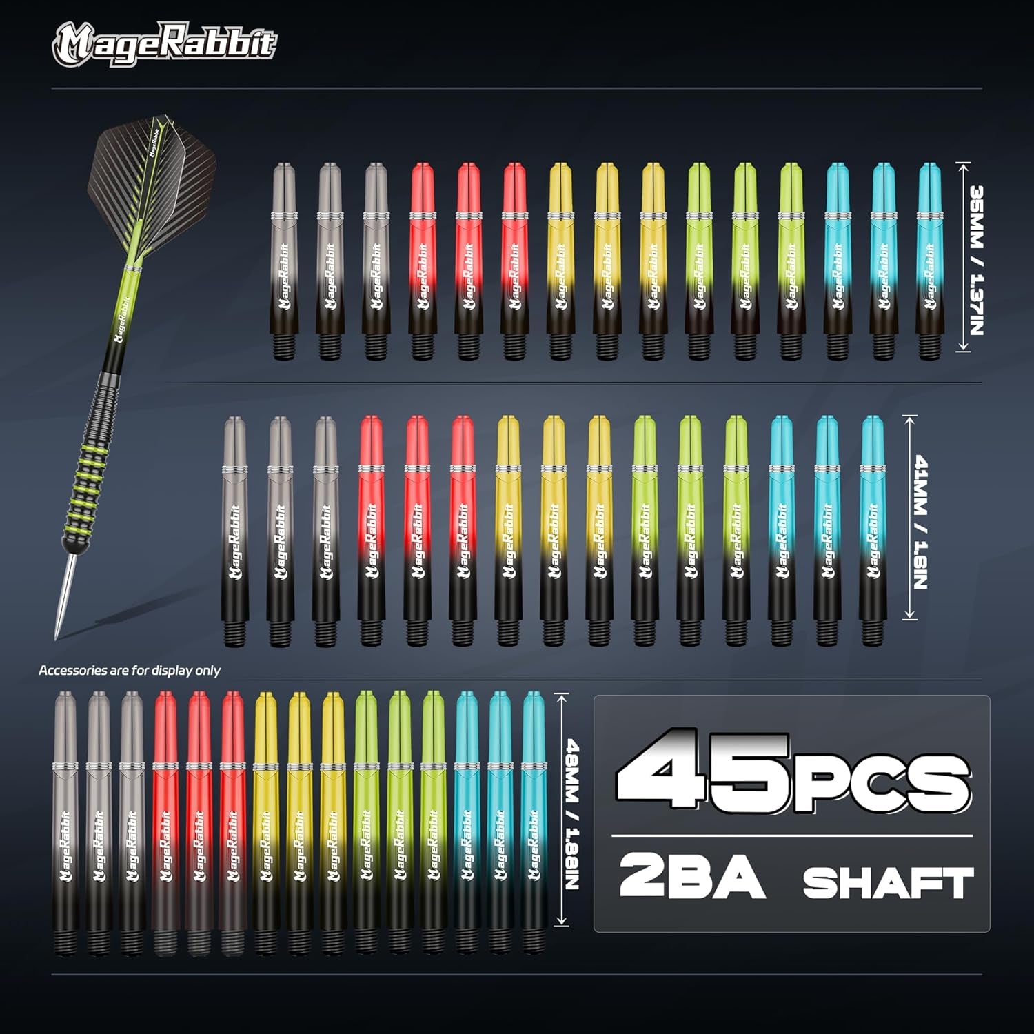 Dart-Zubehör-Set, 36 Dart-Flights, 45 Schäfte, Schärfer, Entferner, 50 Metallringe, 16 Flugschützer, insgesamt 11 Arten von Dart-Zubehör