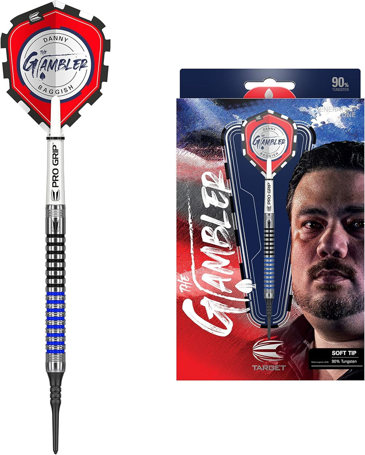 Adrian Lewis Black Edition 90% Tungsten Soft Tip Darts Set