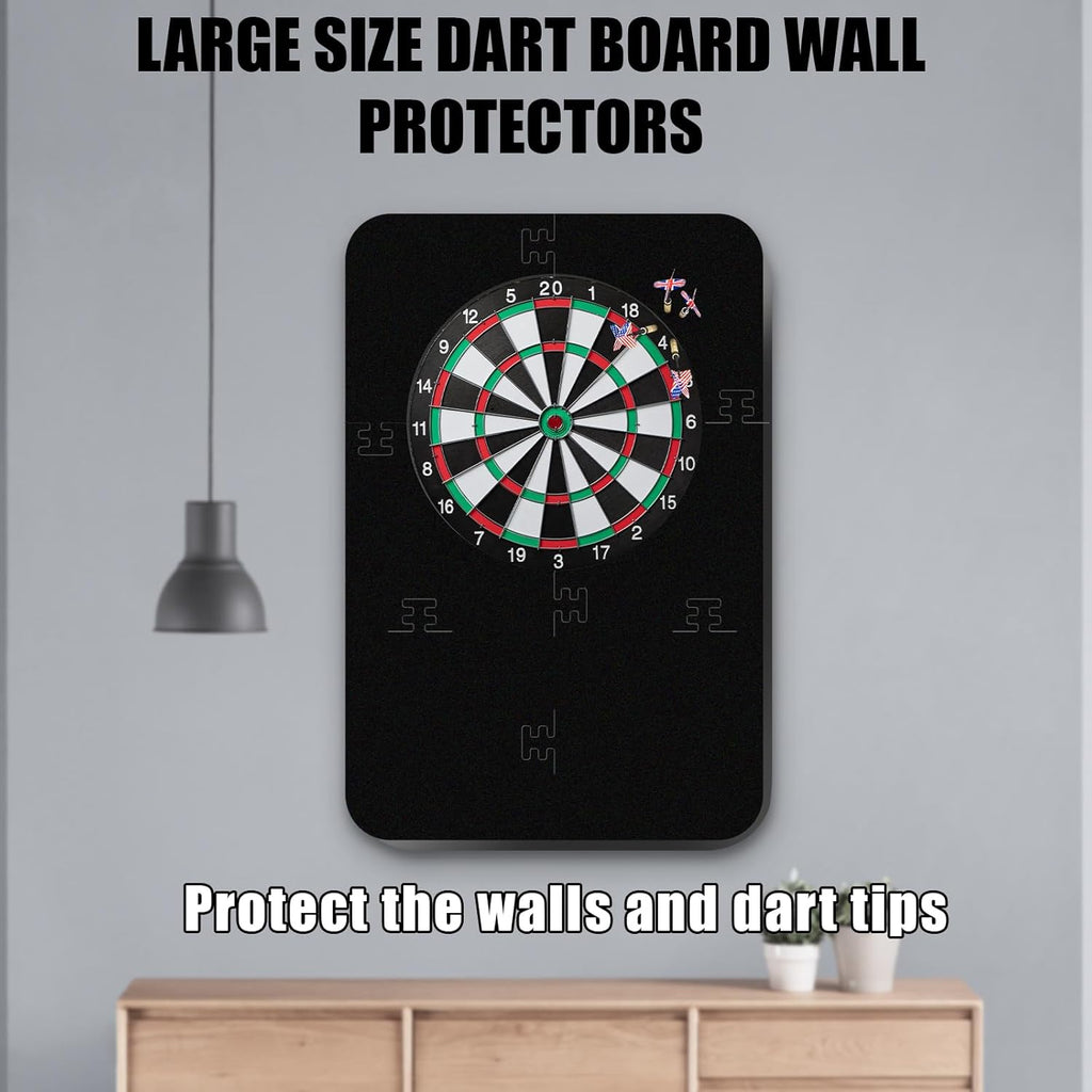 Dart Board Wall Protectors,Extended Length Dartboard Wall Protector,Dartboard Surround,Black Dart Board Cork Wall Protector,Suitable for 18in Dart Board