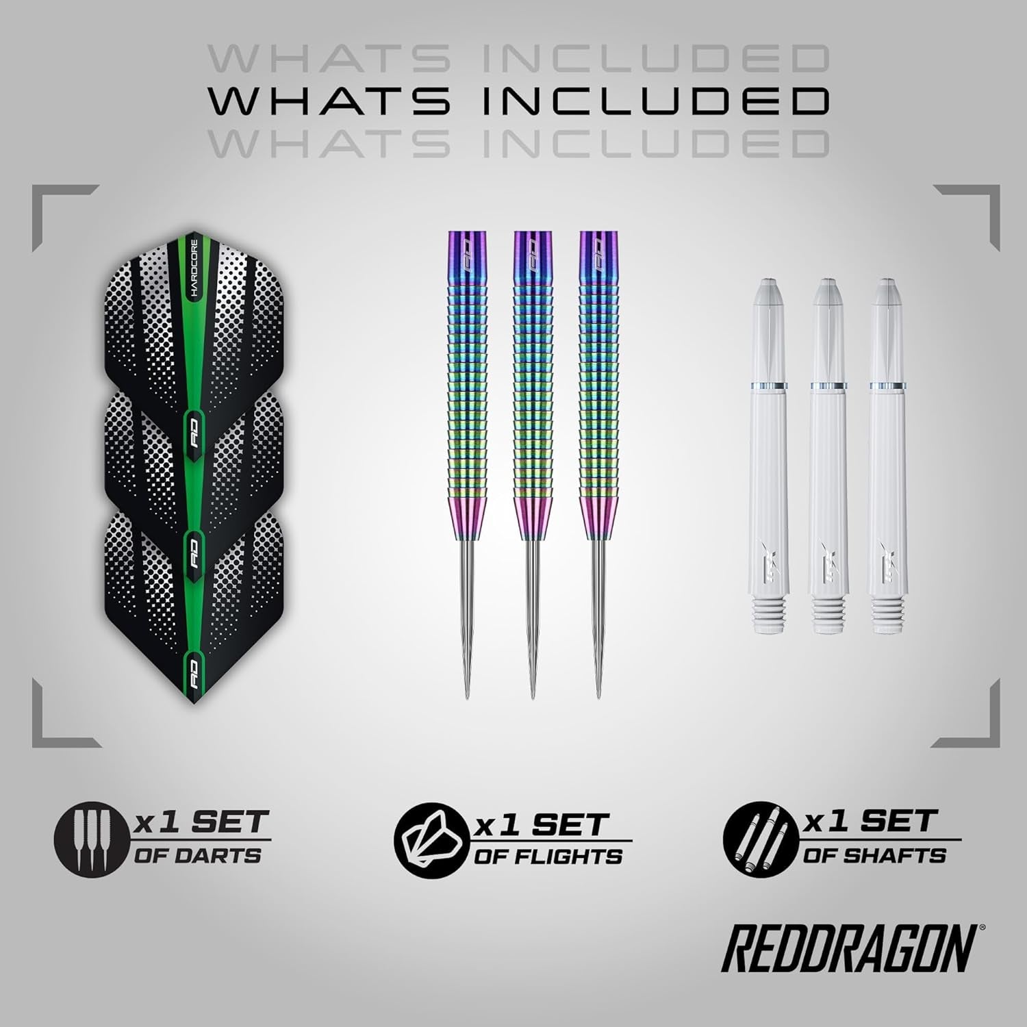 Razor Edge Spectron - Tungsten professional steel darts set with flights and shafts - Available in 20g, 22g, 23g, 24g, 26g