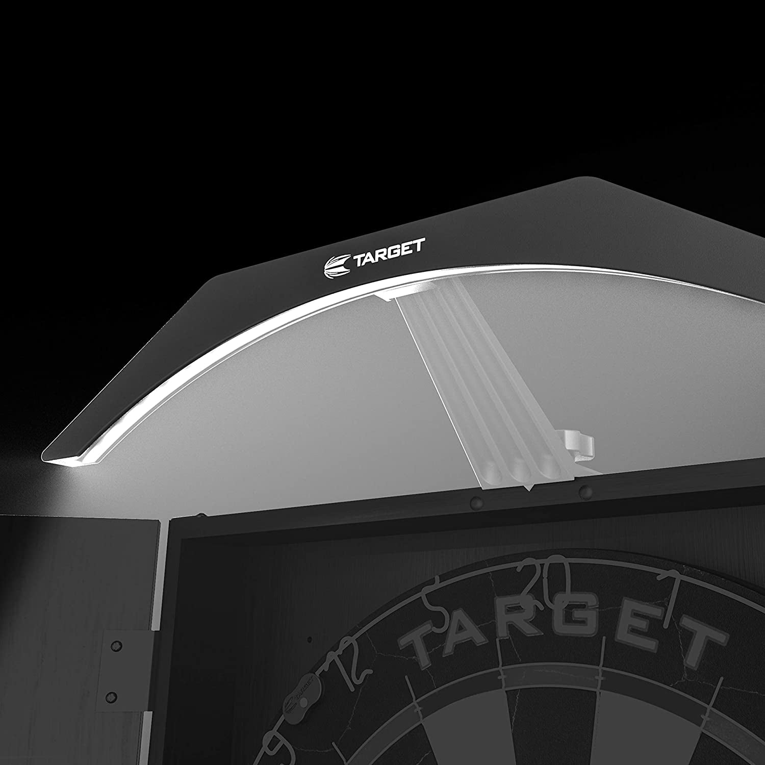 Arc Dartboard Cabinet Lighting System | Easy To Set Up Bright LED Dartboard Light Securely Fits Above All Dart Board Cabinets | Professional Darts Accessories