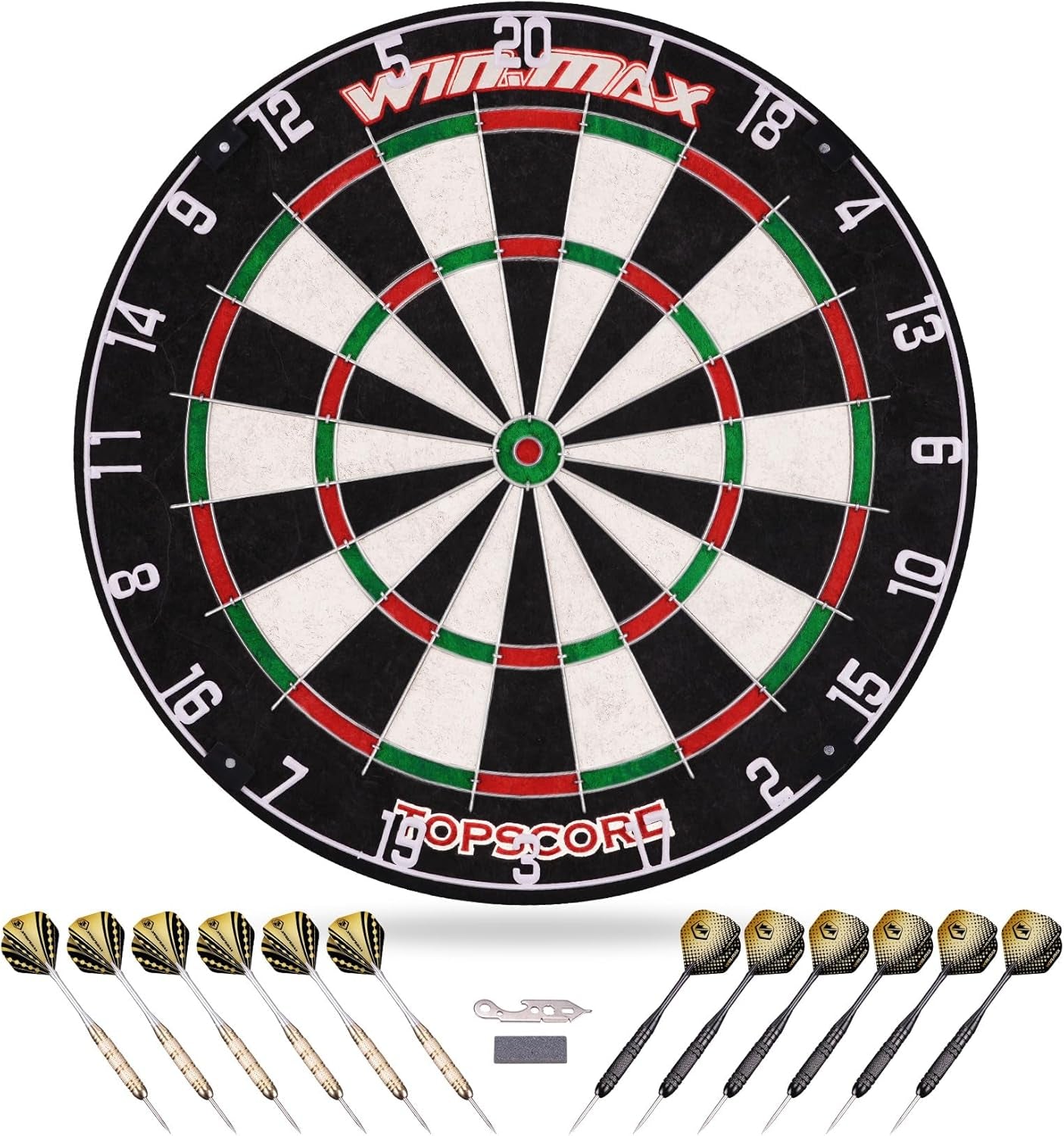 Dart Board - Dartboard Dart Boards for Adults Bristle Steel Tip Dartboard Set with 12 Darts Metal Tip