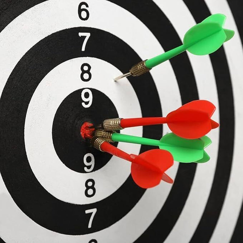 SIZE 17 DARTBOARD SET 6 DARTS FAMILY DART BOARD GAME ADULTS KIDS XMAS