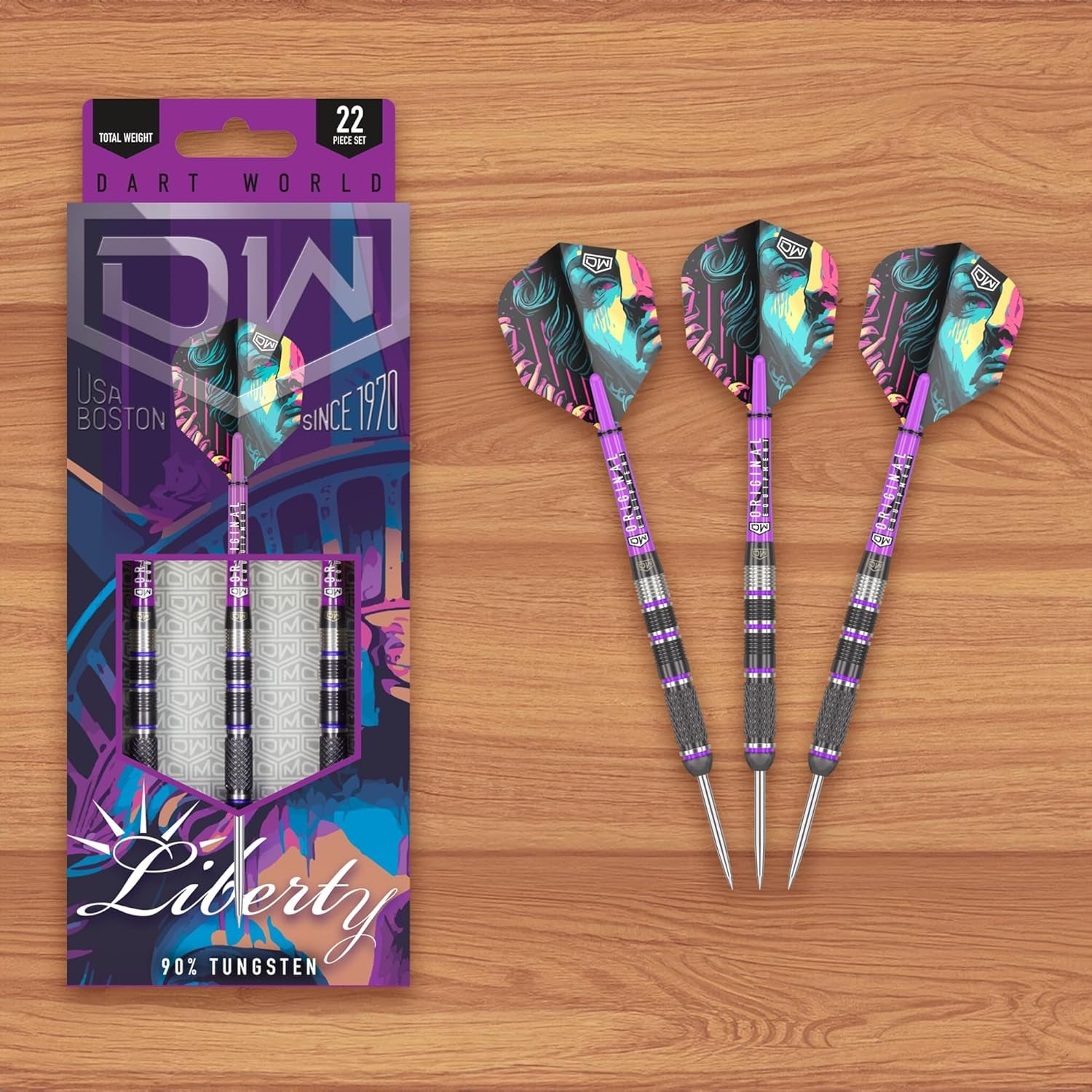 Liberty 90% Tungsten Steel Tip Darts, Precision Balanced, Accurate and Durable - Perfect for Professional and Recreational Players