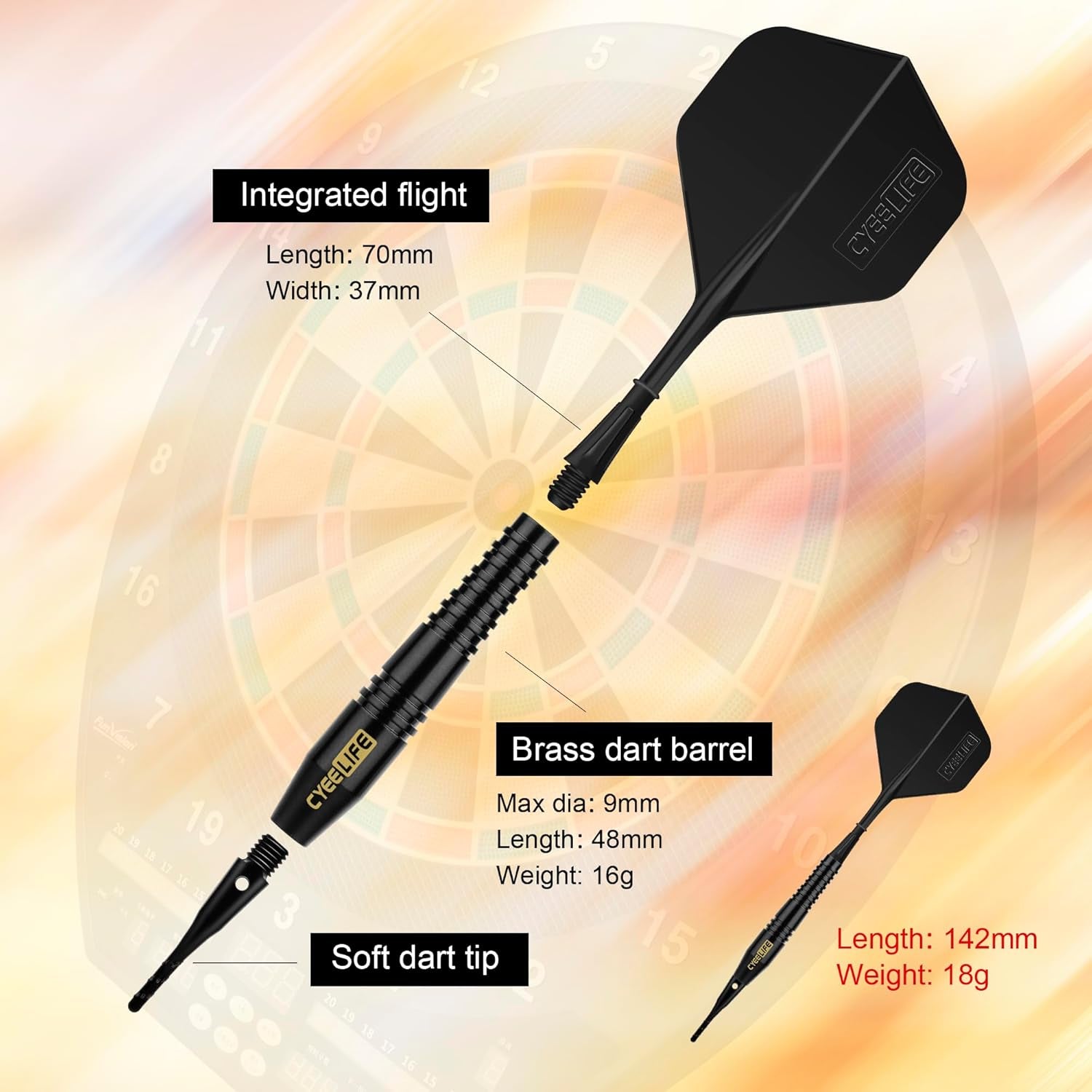 18g Soft Tip Darts with Carrying case and Extra Points,Professional Plastic Darts Set