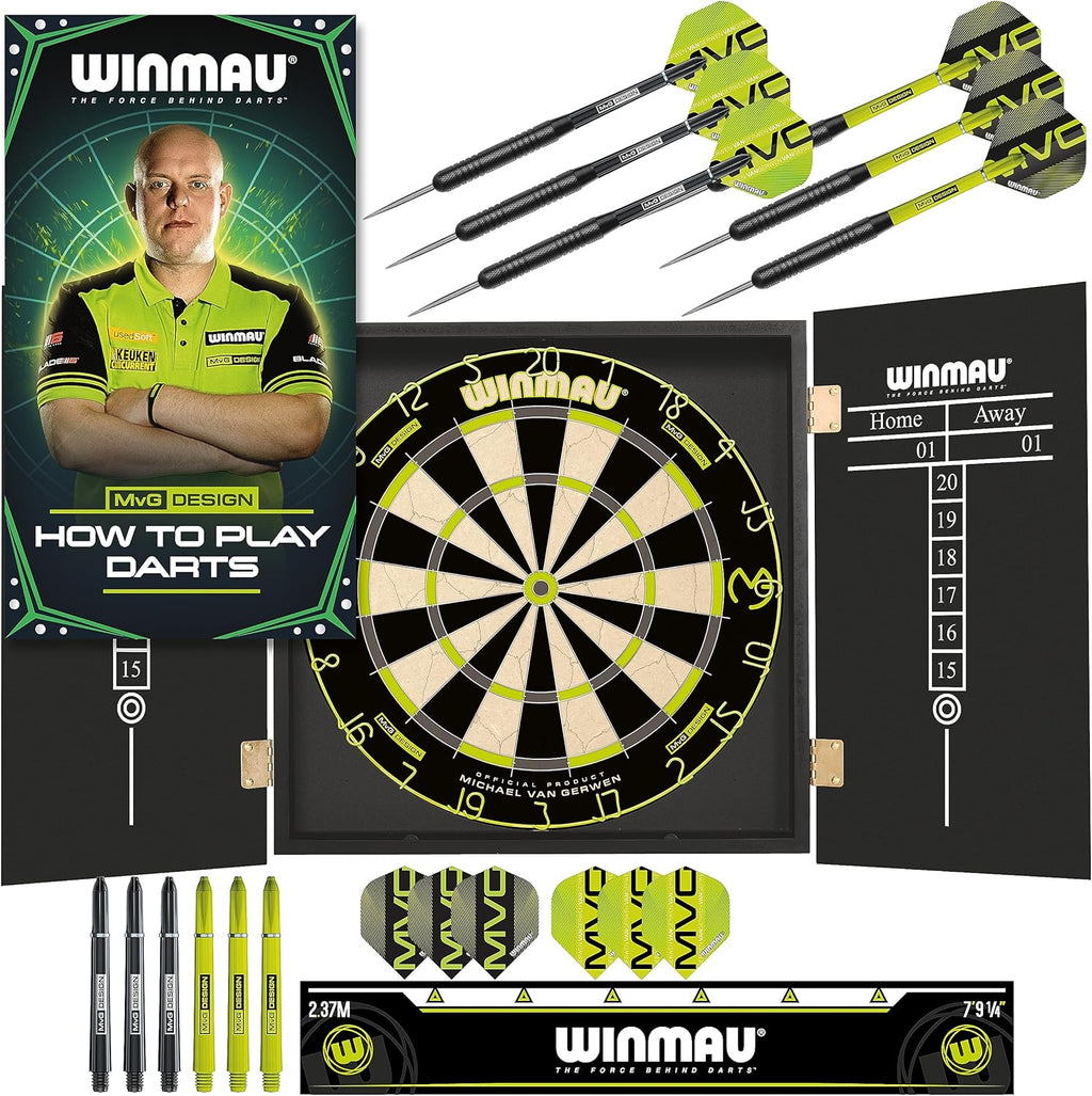 Michael van Gerwen MvG Sets available with Dartboards, Cabinets, Surrounds, Darts and Accessories