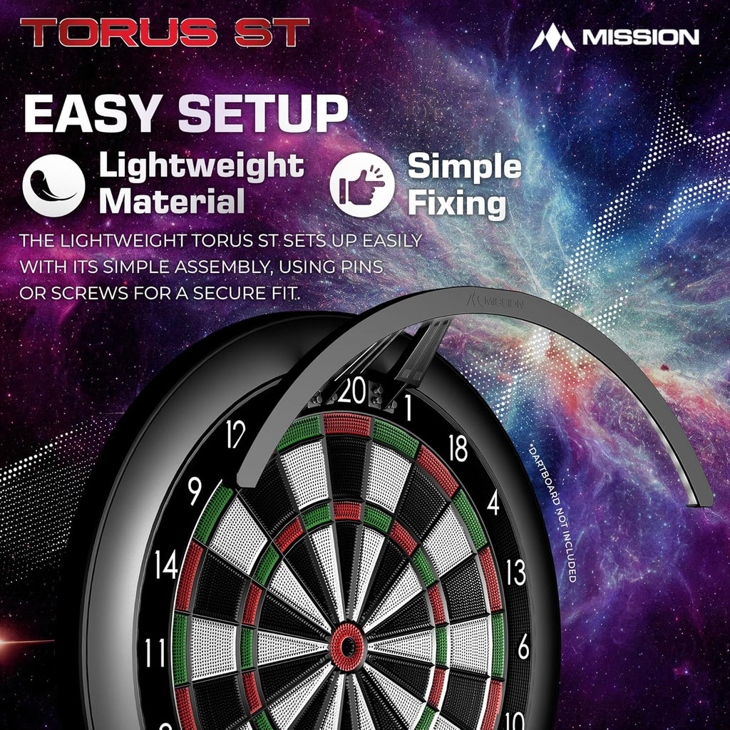 Torus ST Soft Tip Dart Board Light | Dartboard LED Lighting System for Electronic and Soft Tip Dartboards, Black (TOR-ST)