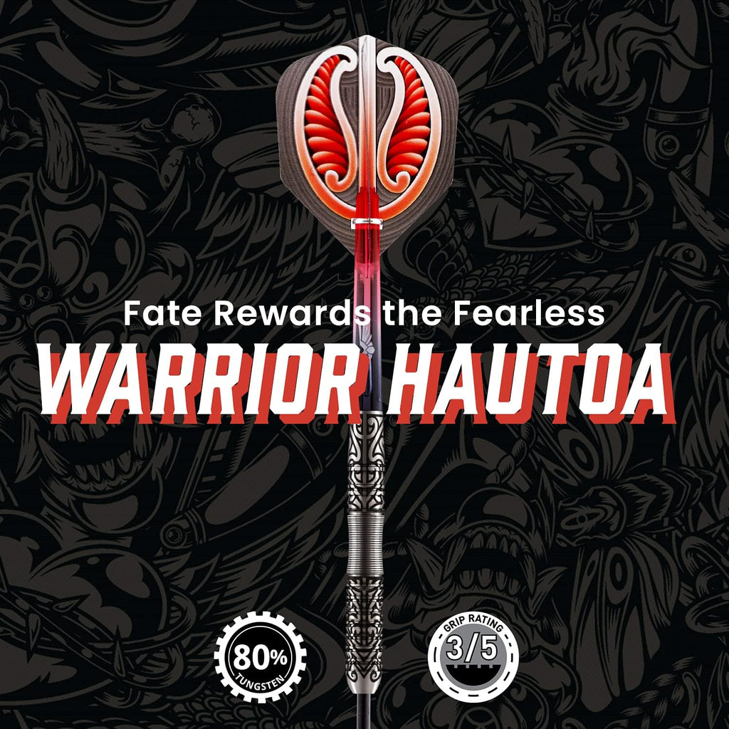 Darts Warrior Hautoa Steel Tip Dart Set-Centre Weighted 80% Tungsten Barrels