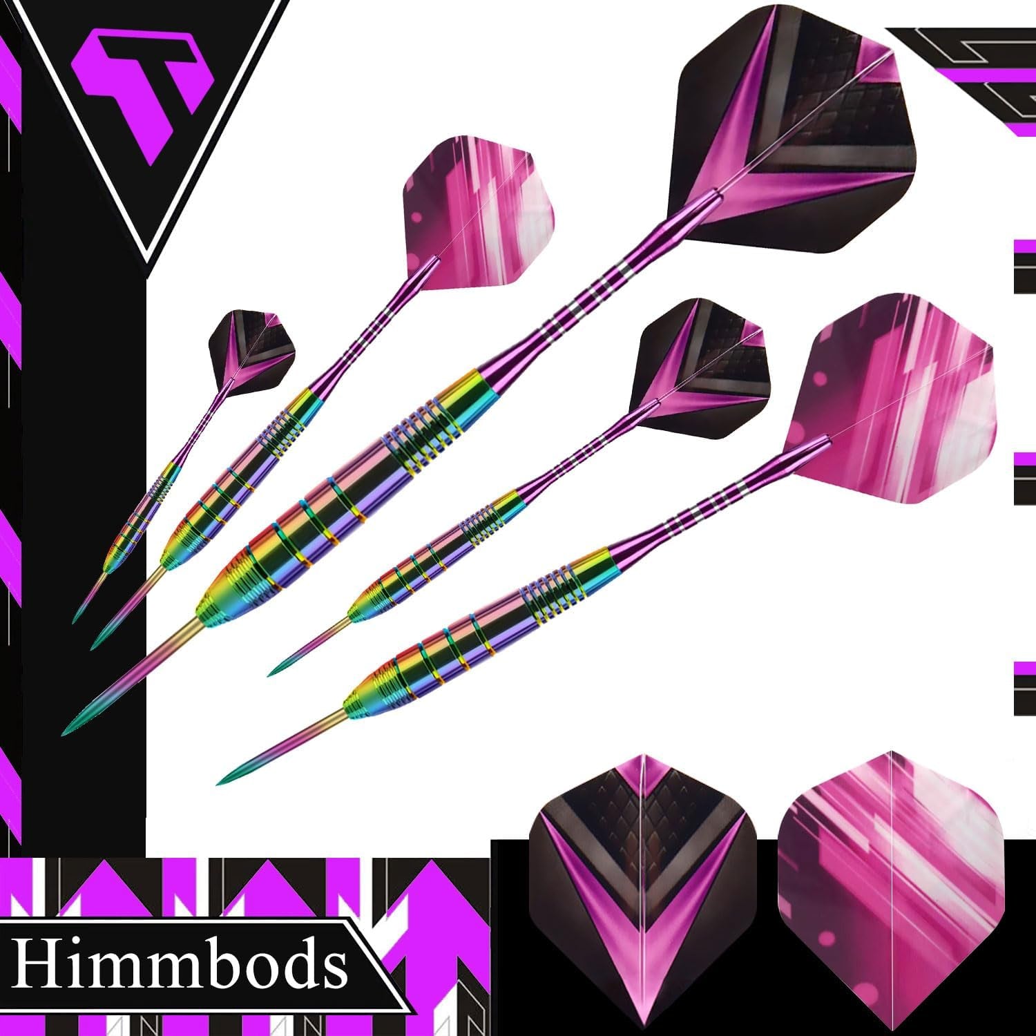 Darts Metal Tip Set 3 Aluminum Shaft Metal Dart Set Professional Darts Plastic Tip Sets + Extra 3 Dart Flights 3 Replace Plastic Shafts Beginner or Professional Darts