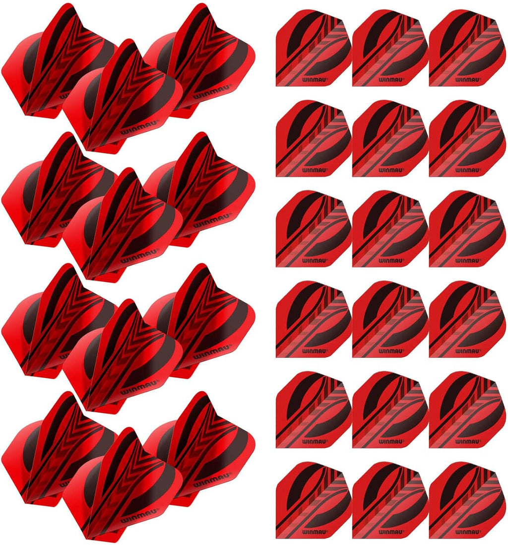 Mega Standard Red & Black Dart Flights - 10 sets per pack (30 dart flights in total)