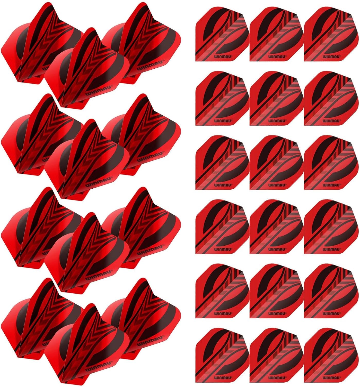 Mega Standard Red & Black Dart Flights - 10 sets per pack (30 dart flights in total)